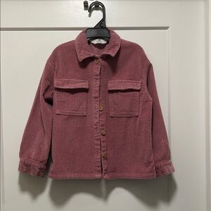 H&M Kids 5-6y Corduroy Utility Jacket - Mauve